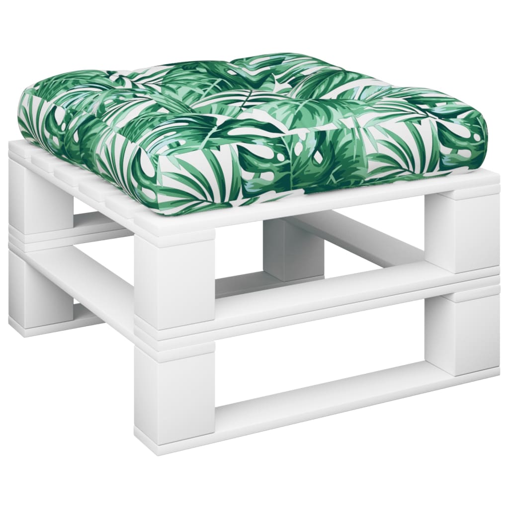 Cuscino per Pallet con Motivo a Foglie 50x50x12 cm in Tessuto | homemem39