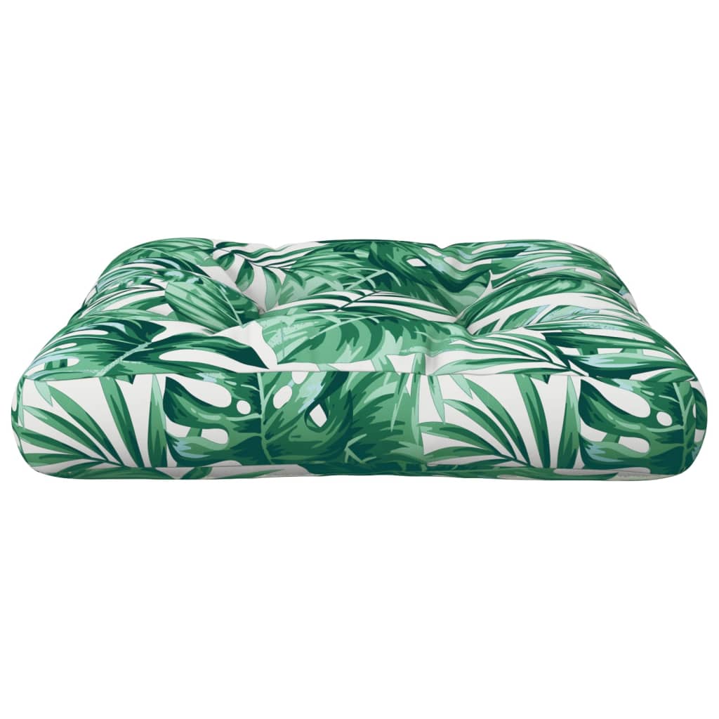 Cuscino per Pallet con Motivo a Foglie 50x50x12 cm in Tessuto
