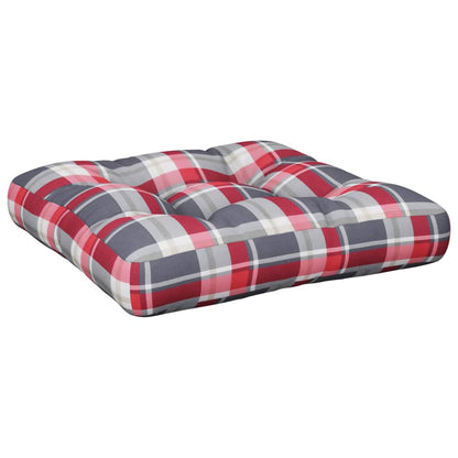 Cuscino per Pallet a Quadri Rossi 50x50x12 cm in Tessuto | homemem39