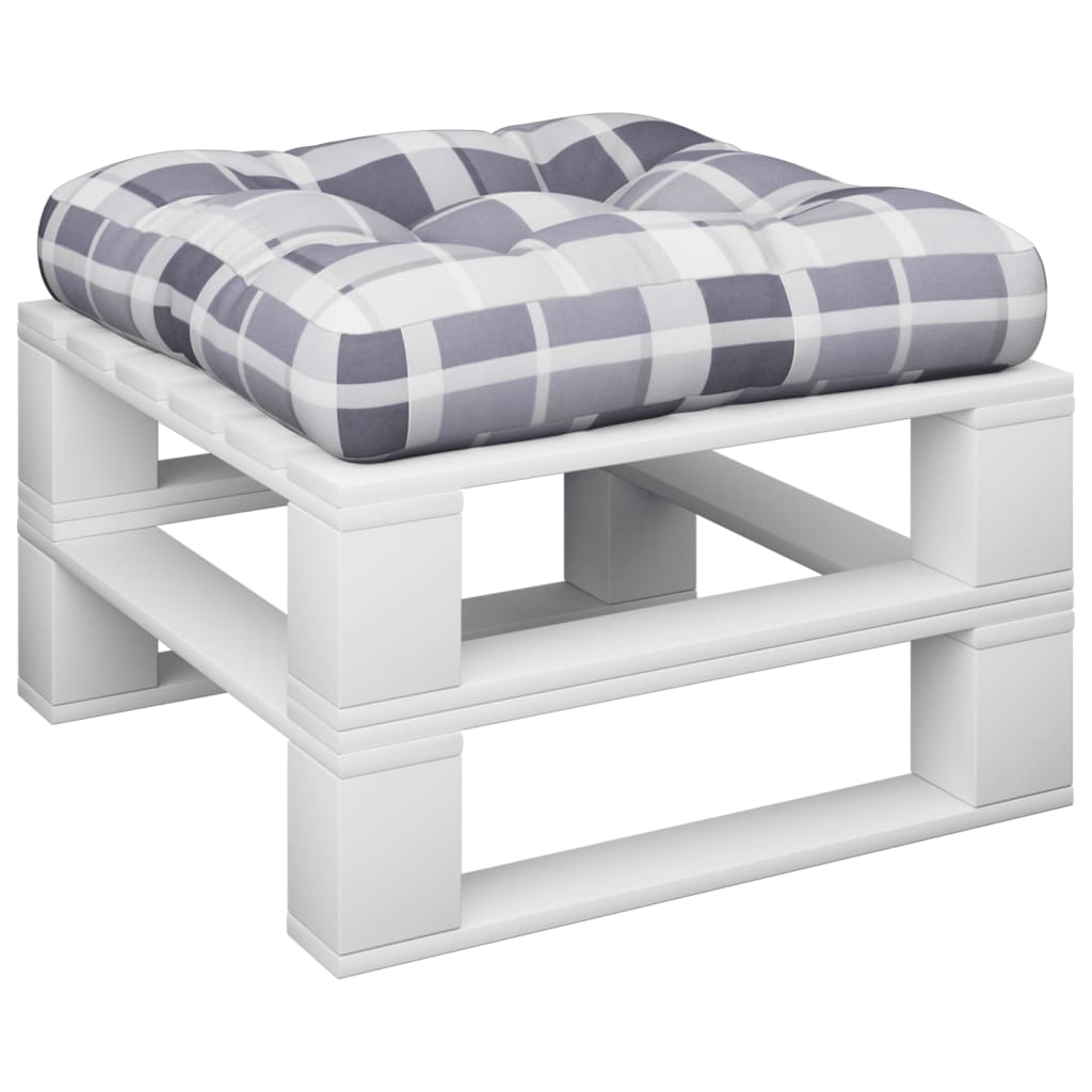 Cuscino per Pallet Motivo a Quadri Grigi 50x50x12 cm in Tessuto | homemem39