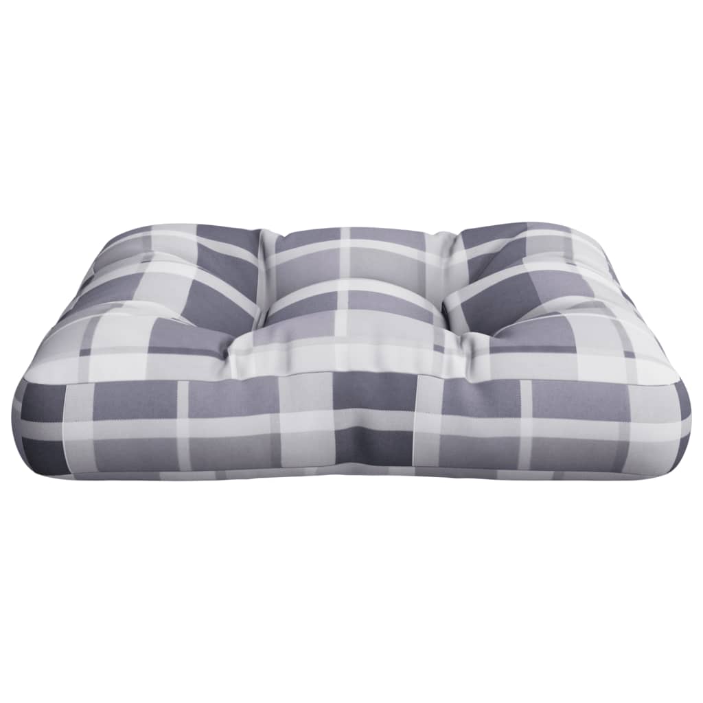 Cuscino per Pallet Motivo a Quadri Grigi 50x50x12 cm in Tessuto | homemem39