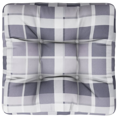Cuscino per Pallet Motivo a Quadri Grigi 50x50x12 cm in Tessuto | homemem39
