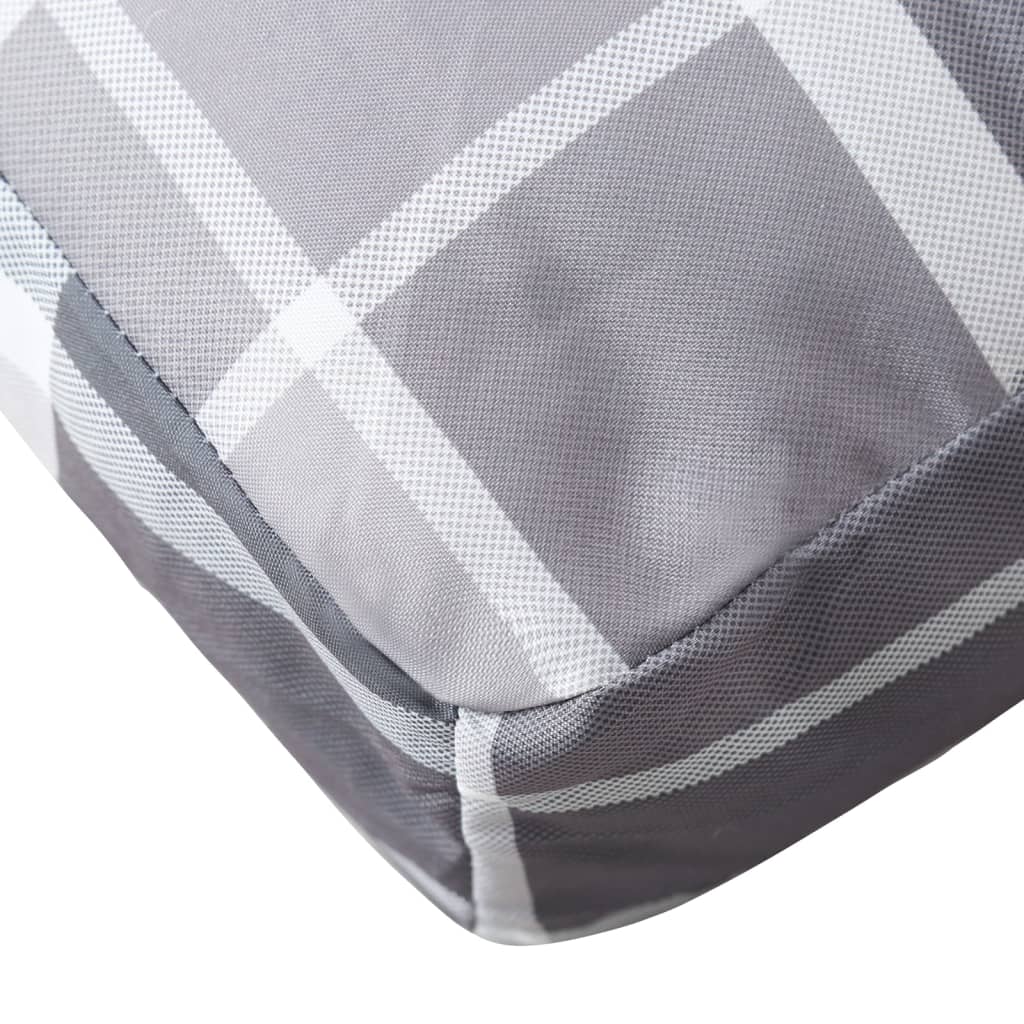 Cuscino per Pallet Motivo a Quadri Grigi 50x50x12 cm in Tessuto | homemem39
