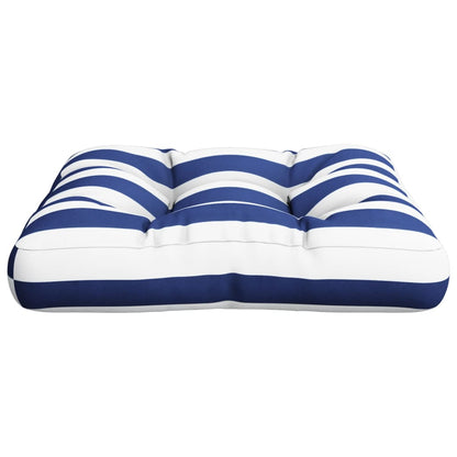 Cuscino per Pallet Strisce Bianche e Blu 50x50x12 cm in Tessuto | homemem39