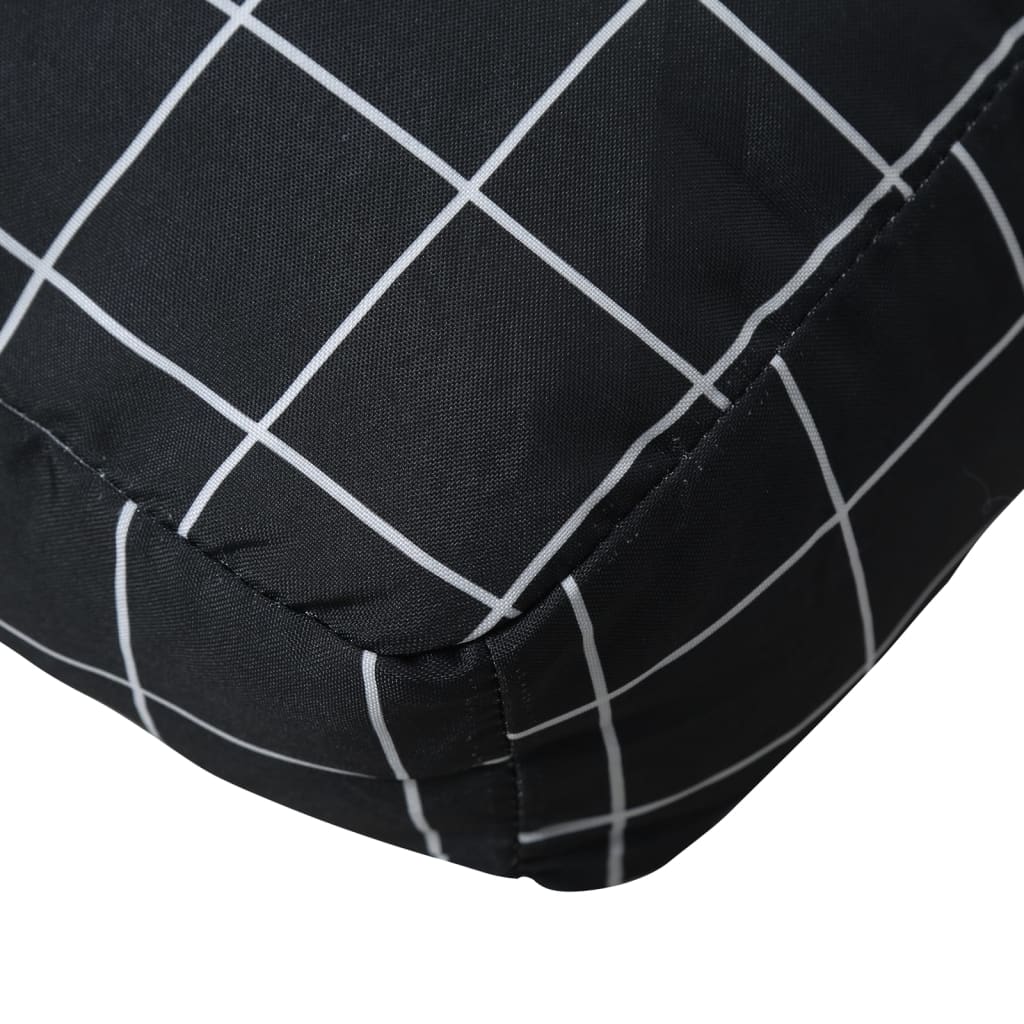 Cuscino per Pallet Motivo a Quadri Nero 50x50x12 cm in Tessuto | homemem39