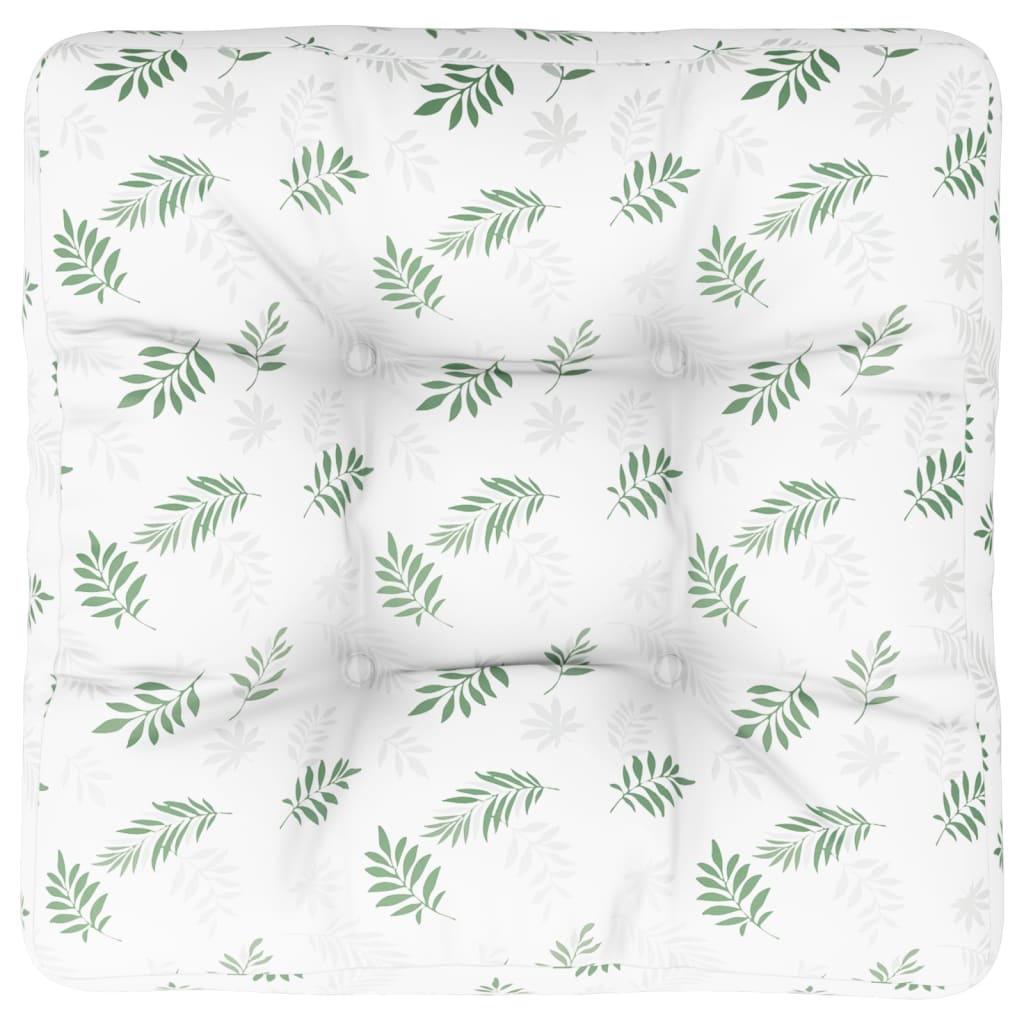 Cuscino per Pallet con Motivo a Foglie 50x50x12 cm in Tessuto | homemem39