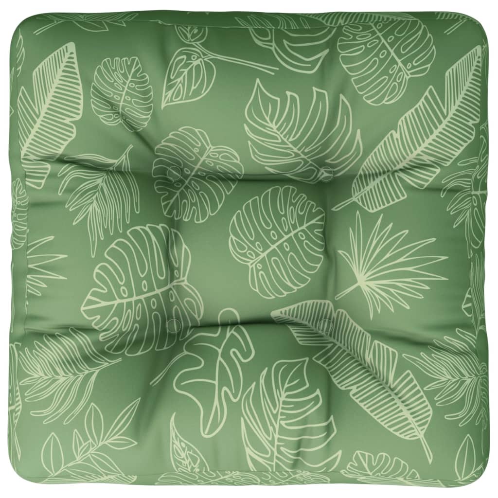 Cuscino per Pallet con Motivo a Foglie 50x50x12 cm in Tessuto