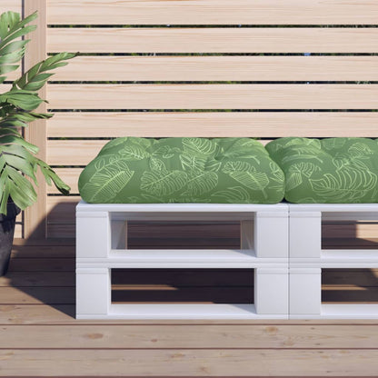 Cuscino per Pallet con Motivo a Foglie 50x50x12 cm in Tessuto | homemem39