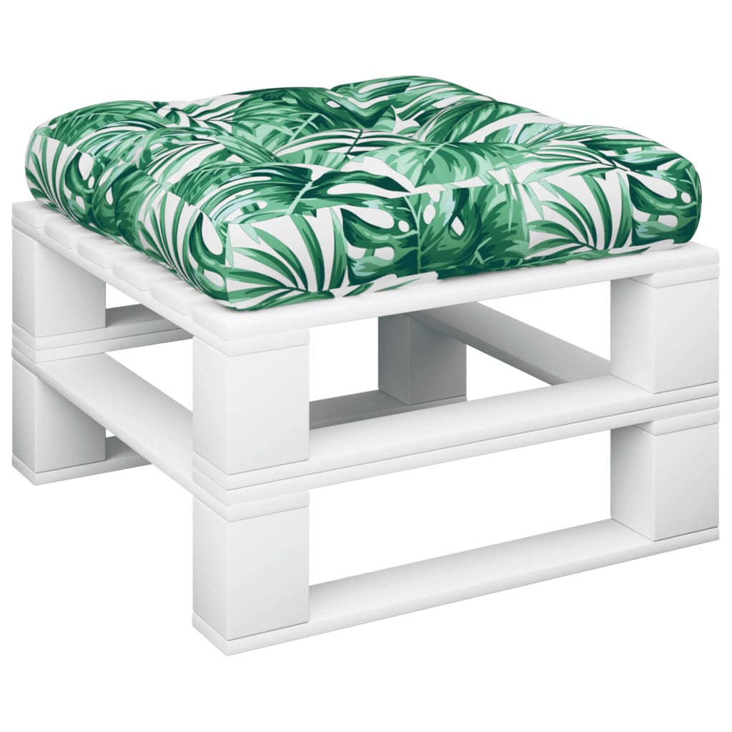 Cuscino per Pallet con Motivo a Foglie 60x60x12 cm in Tessuto | homemem39