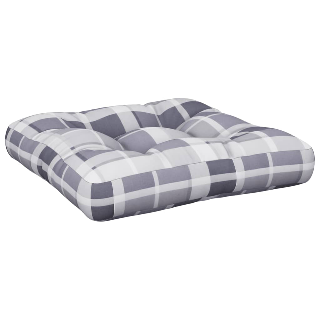 Cuscino per Pallet Motivo a Quadri Grigi 60x60x12 cm in Tessuto | homemem39