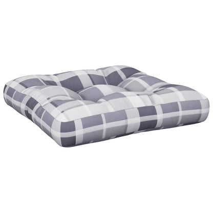 Cuscino per Pallet Motivo a Quadri Grigi 60x60x12 cm in Tessuto | homemem39