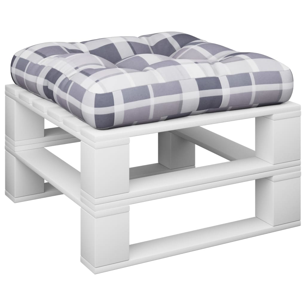 Cuscino per Pallet Motivo a Quadri Grigi 60x60x12 cm in Tessuto | homemem39