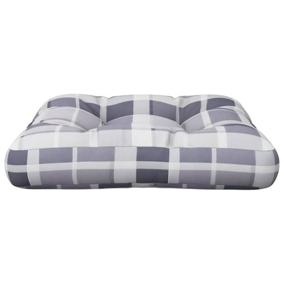 Cuscino per Pallet Motivo a Quadri Grigi 60x60x12 cm in Tessuto