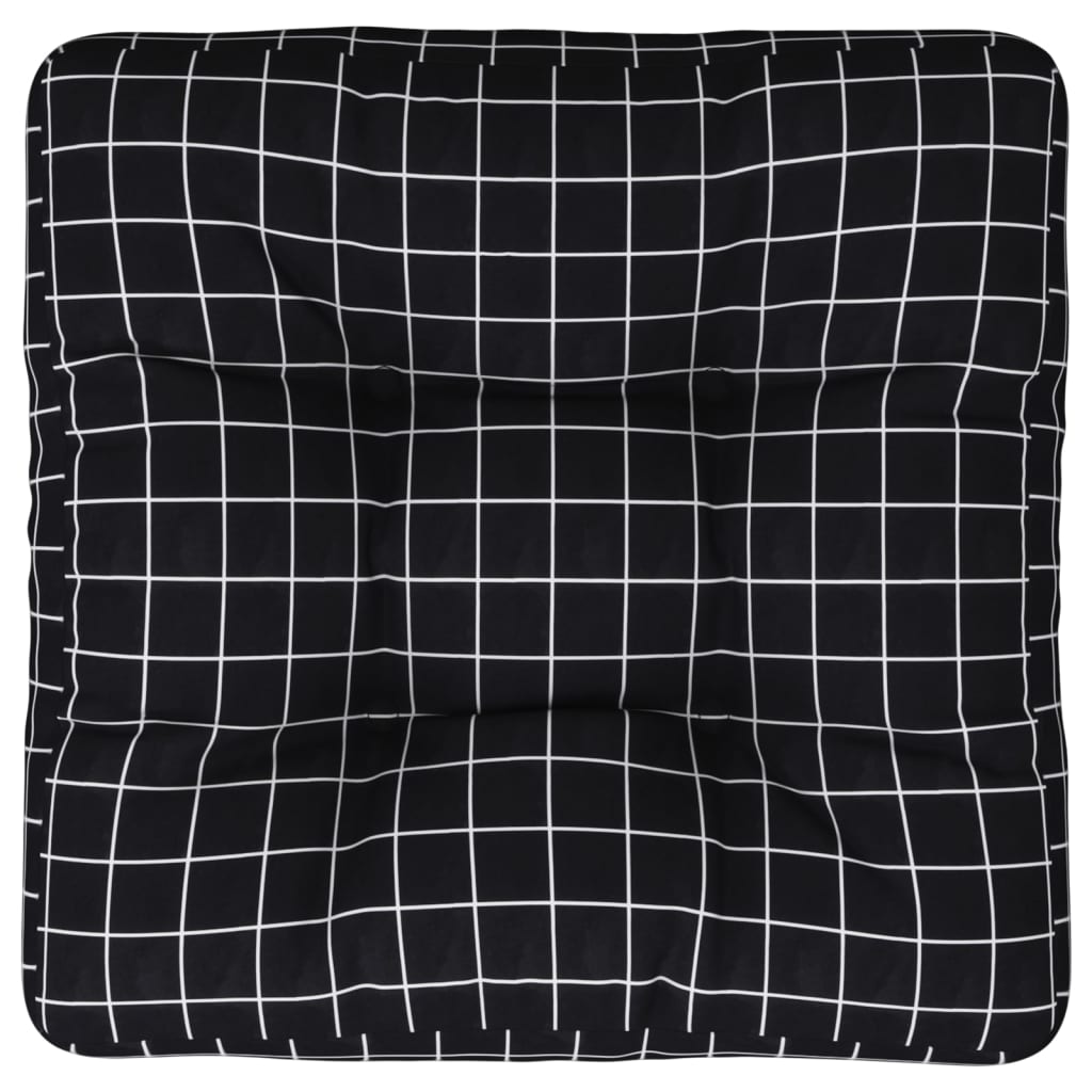 Cuscino per Pallet Motivo a Quadri Nero 60x60x12 cm in Tessuto | homemem39