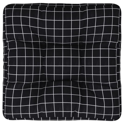 Cuscino per Pallet Motivo a Quadri Nero 60x60x12 cm in Tessuto | homemem39