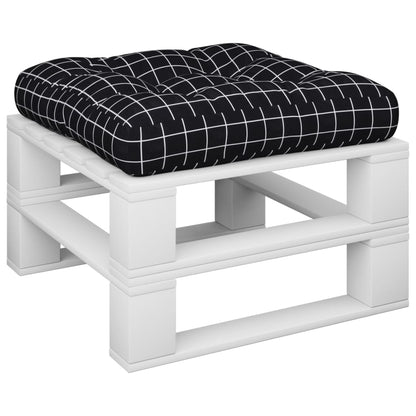 Cuscino per Pallet Motivo a Quadri Nero 60x60x12 cm in Tessuto | homemem39