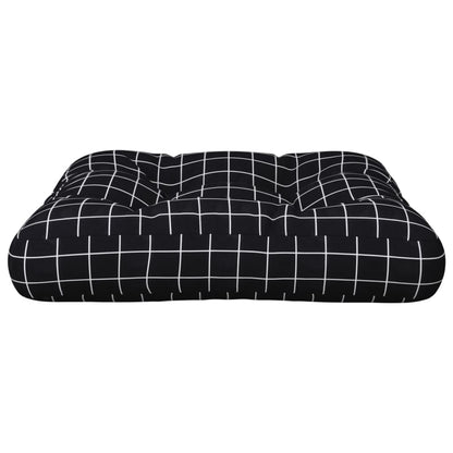 Cuscino per Pallet Motivo a Quadri Nero 60x60x12 cm in Tessuto | homemem39
