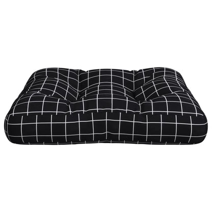 Cuscino per Pallet Motivo a Quadri Nero 60x60x12 cm in Tessuto | homemem39