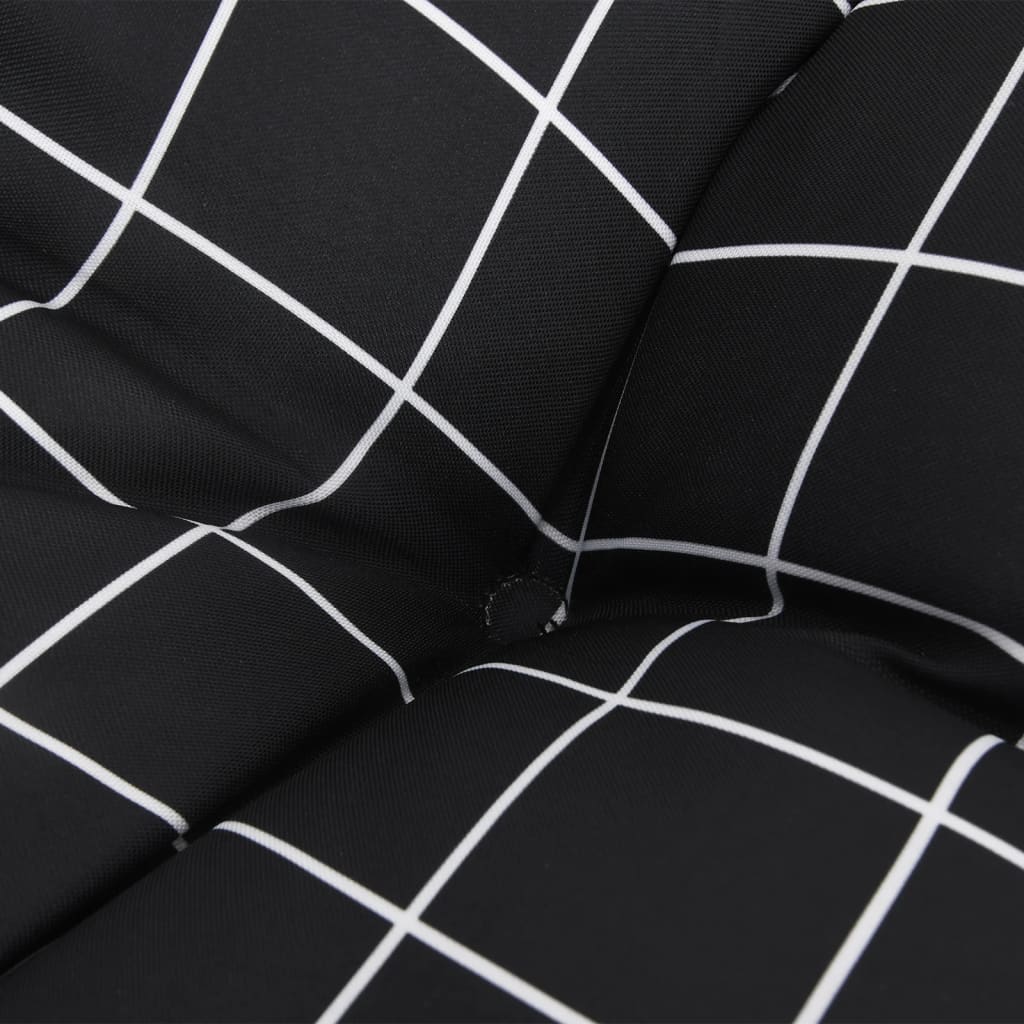 Cuscino per Pallet Motivo a Quadri Nero 60x60x12 cm in Tessuto | homemem39