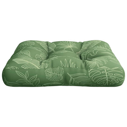 Cuscino per Pallet con Motivo a Foglie 60x60x12 cm in Tessuto