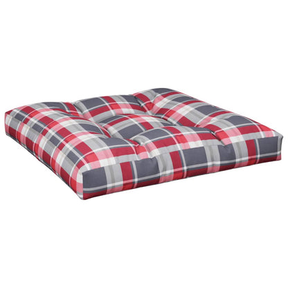 Cuscino per Pallet a Quadri Rossi 70x70x12 cm in Tessuto | homemem39