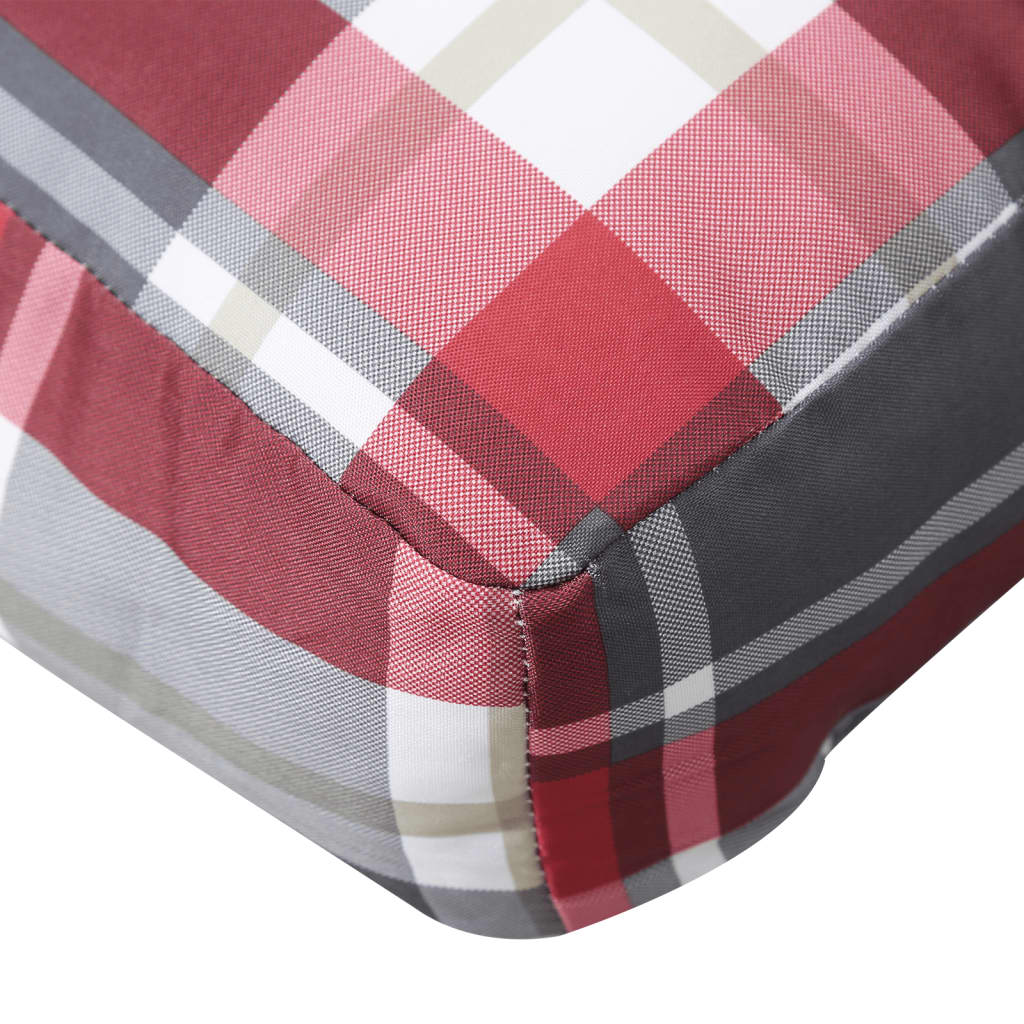 Cuscino per Pallet a Quadri Rossi 70x70x12 cm in Tessuto | homemem39