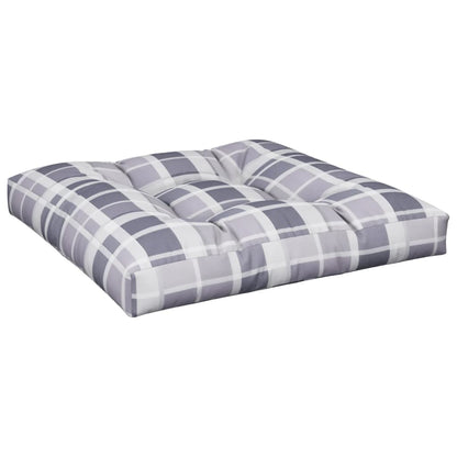 Cuscino per Pallet a Quadri Grigi 70x70x12 cm in Tessuto | homemem39