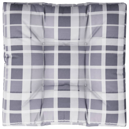 Cuscino per Pallet a Quadri Grigi 70x70x12 cm in Tessuto | homemem39