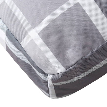 Cuscino per Pallet a Quadri Grigi 70x70x12 cm in Tessuto | homemem39