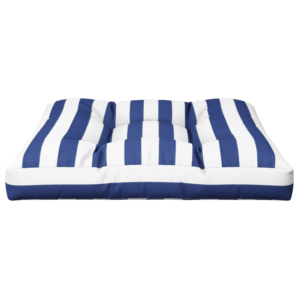Cuscino per Pallet Strisce Bianche e Blu 70x70x12 cm in Tessuto | homemem39