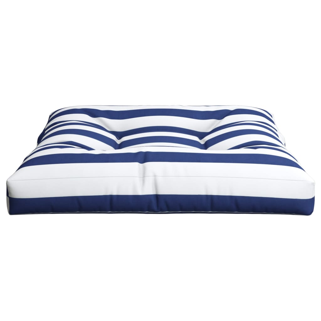 Cuscino per Pallet Strisce Bianche e Blu 70x70x12 cm in Tessuto | homemem39