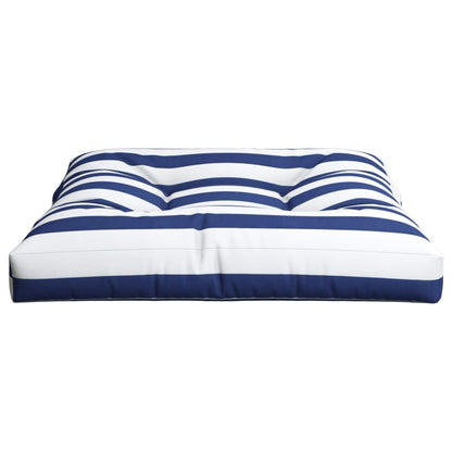 Cuscino per Pallet Strisce Bianche e Blu 70x70x12 cm in Tessuto