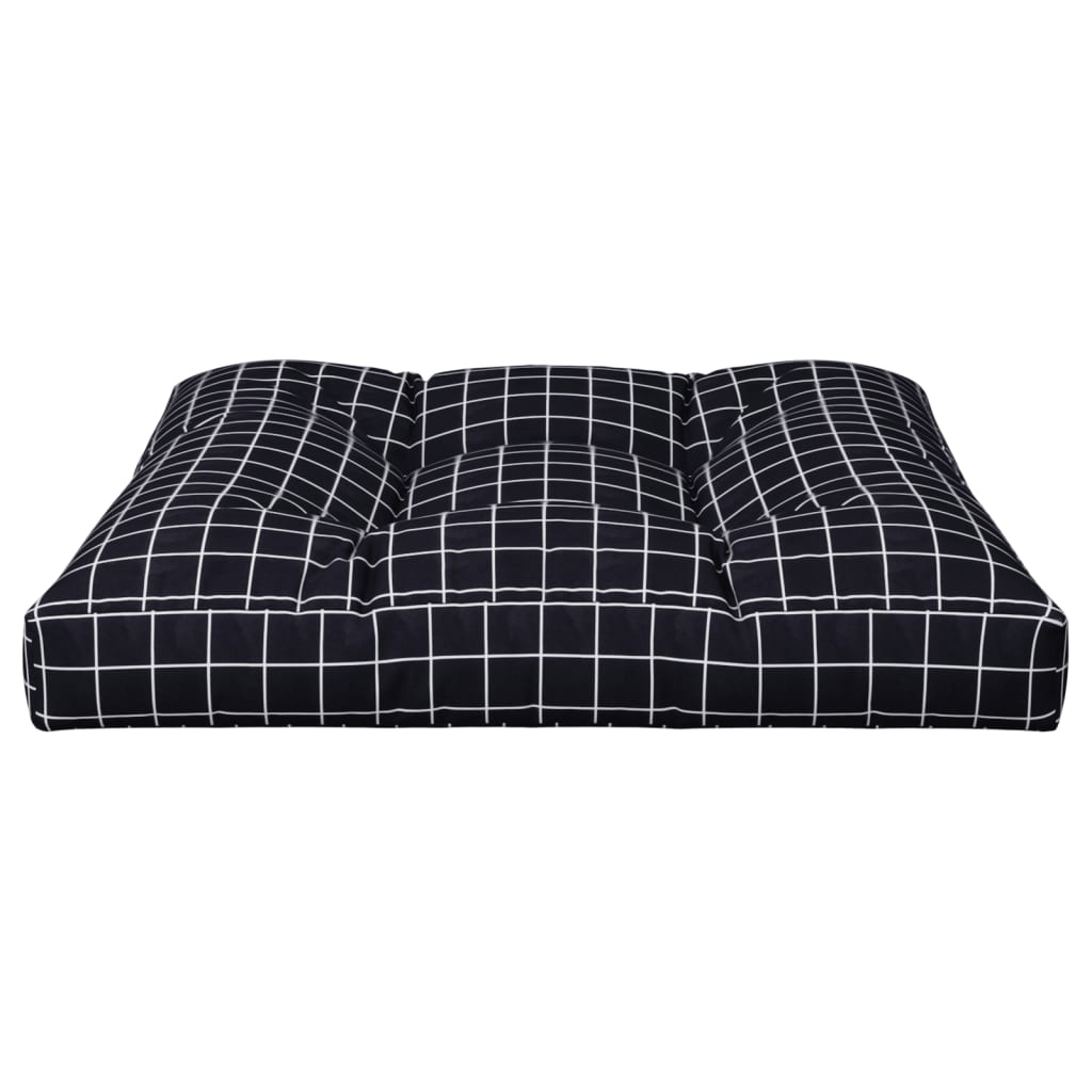 Cuscino per Pallet Motivo a Quadri Nero 70x70x12 cm in Tessuto | homemem39