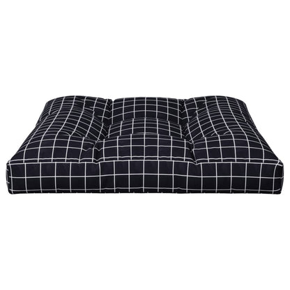 Cuscino per Pallet Motivo a Quadri Nero 70x70x12 cm in Tessuto | homemem39