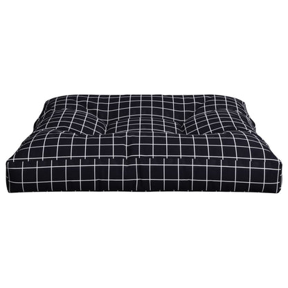 Cuscino per Pallet Motivo a Quadri Nero 70x70x12 cm in Tessuto | homemem39