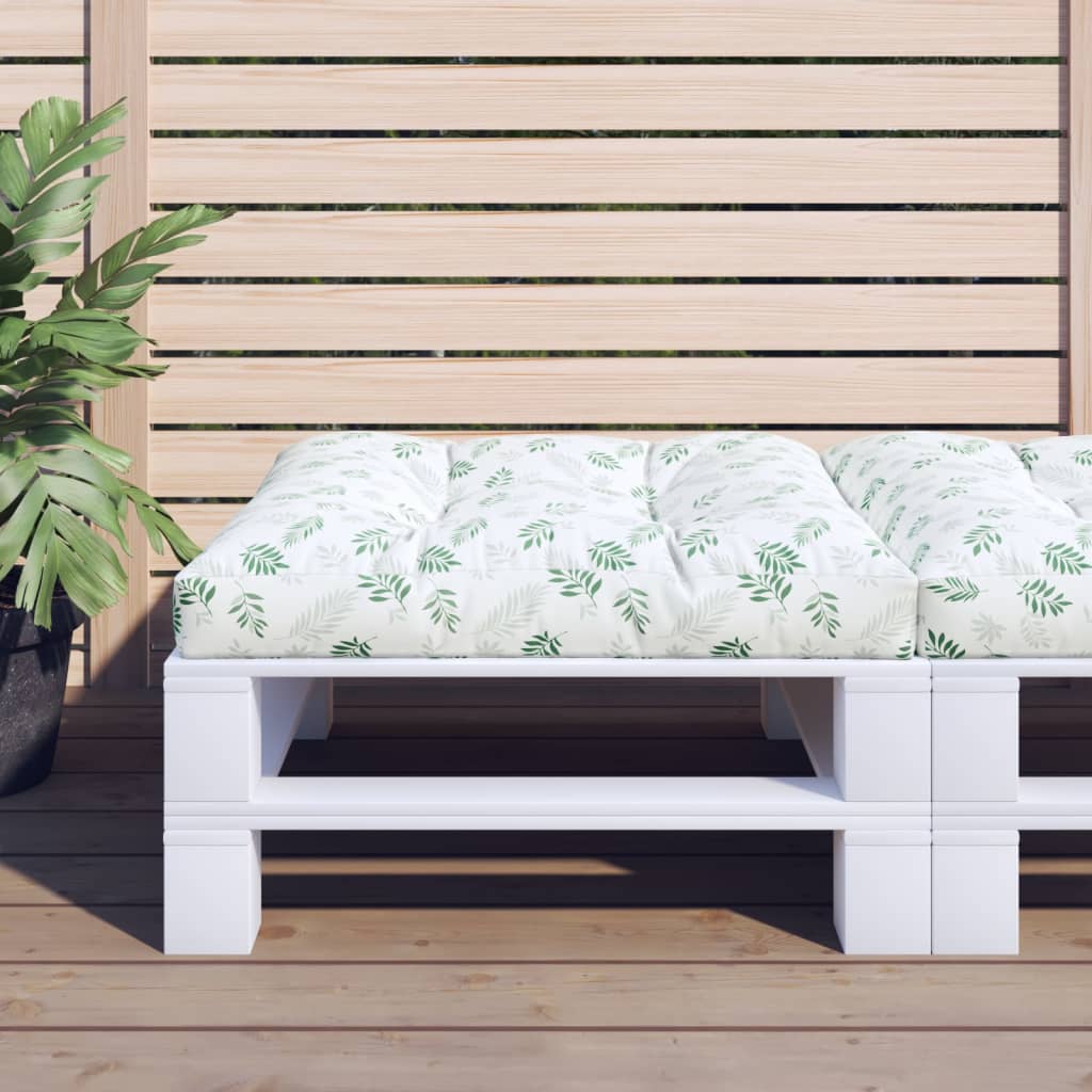 Cuscino per Pallet con Motivo a Foglie 70x70x12 cm in Tessuto | homemem39