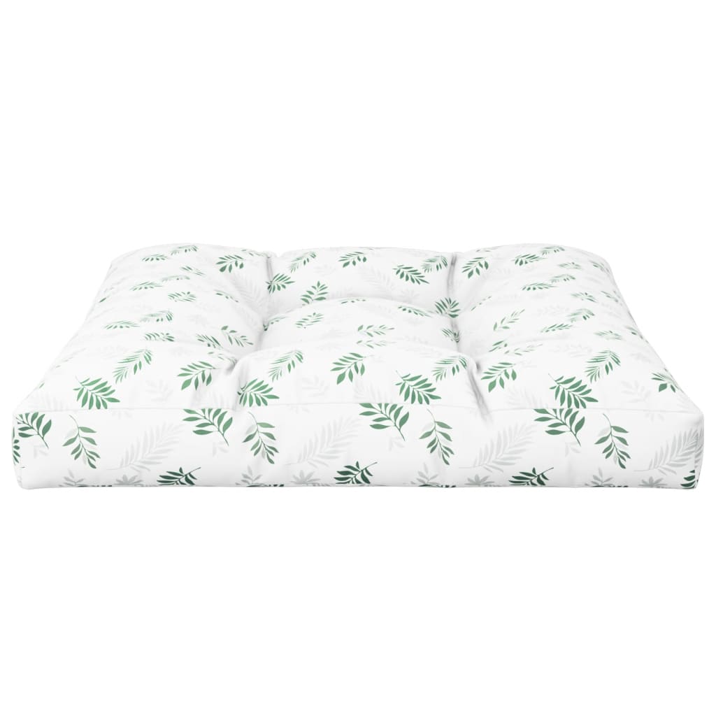 Cuscino per Pallet con Motivo a Foglie 70x70x12 cm in Tessuto | homemem39