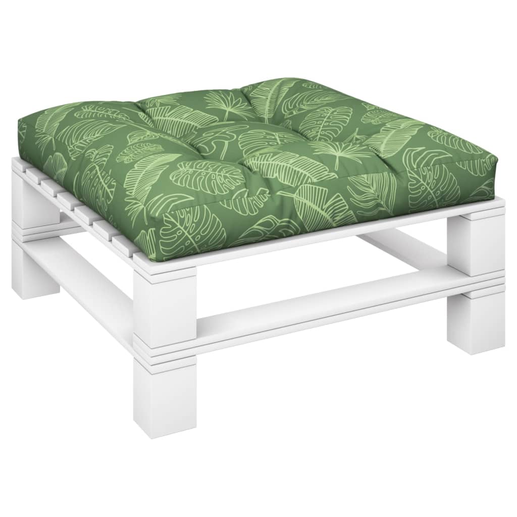Cuscino per Pallet con Motivo a Foglie 70x70x12 cm in Tessuto | homemem39