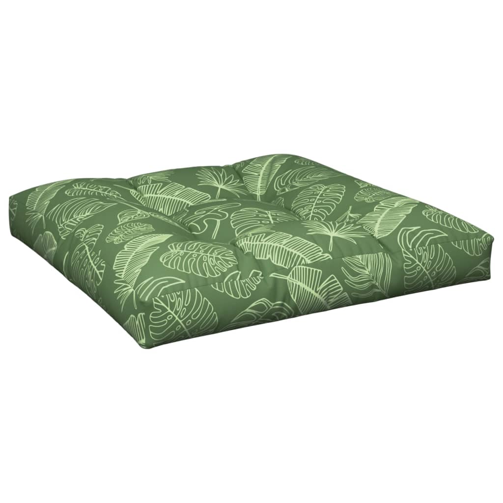 Cuscino per Pallet con Motivo a Foglie 70x70x12 cm in Tessuto