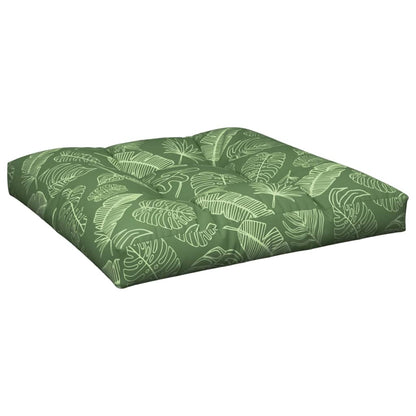 Cuscino per Pallet con Motivo a Foglie 70x70x12 cm in Tessuto