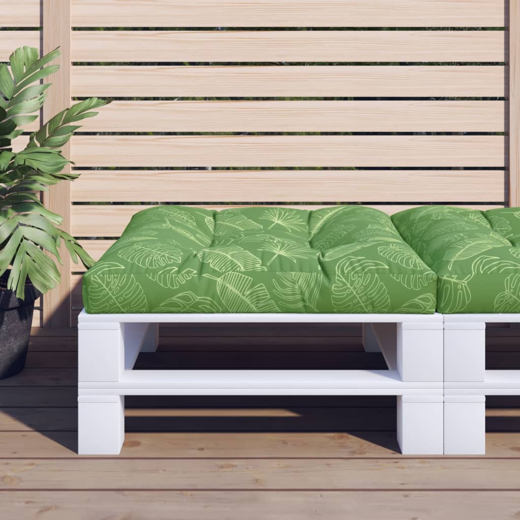 Cuscino per Pallet con Motivo a Foglie 70x70x12 cm in Tessuto | homemem39