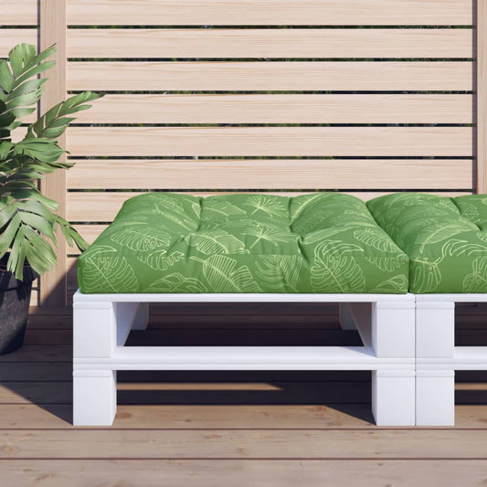 Cuscino per Pallet con Motivo a Foglie 70x70x12 cm in Tessuto | homemem39