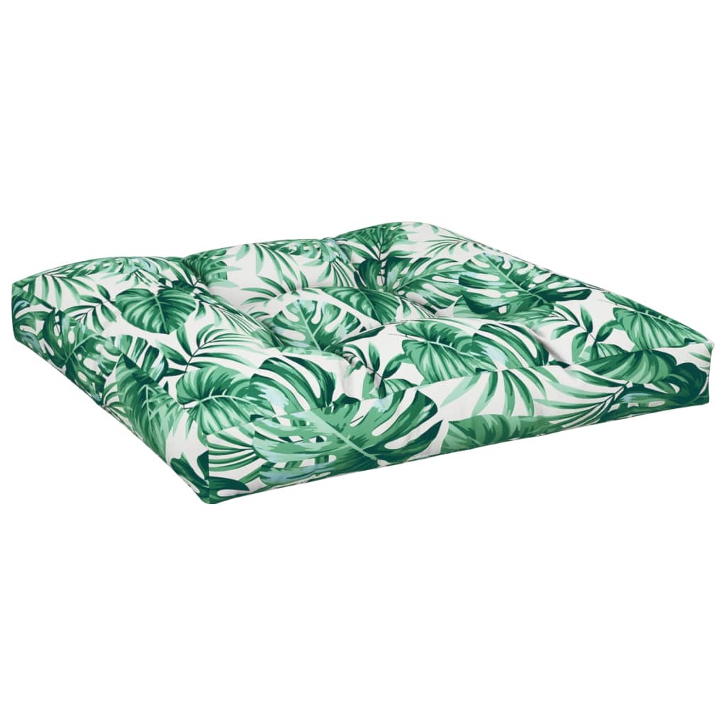 Cuscino per Pallet con Motivo a Foglie 80x80x12 cm in Tessuto | homemem39