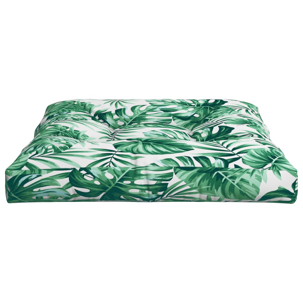 Cuscino per Pallet con Motivo a Foglie 80x80x12 cm in Tessuto | homemem39