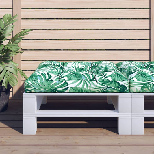 Cuscino per Pallet con Motivo a Foglie 80x80x12 cm in Tessuto | homemem39