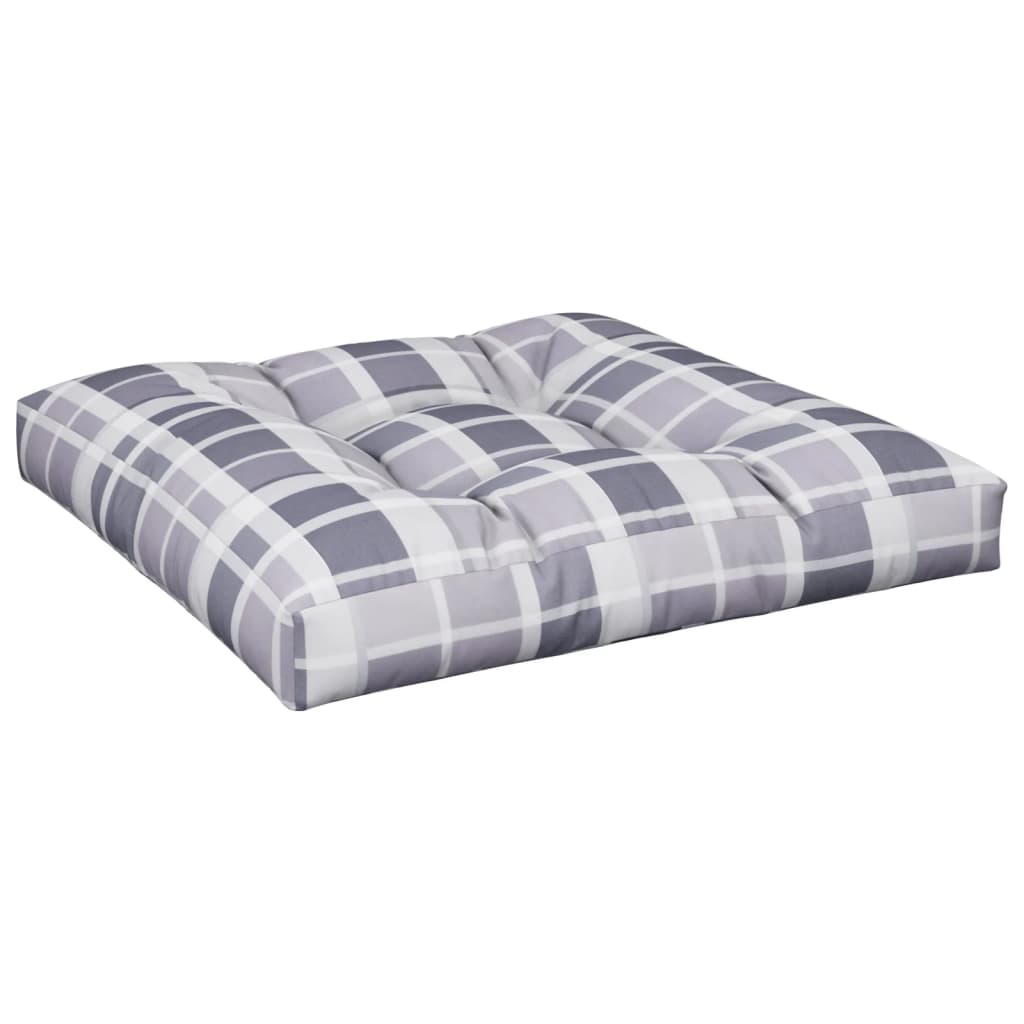 Cuscino per Pallet Motivo a Quadri Grigi 80x80x12 cm in Tessuto | homemem39
