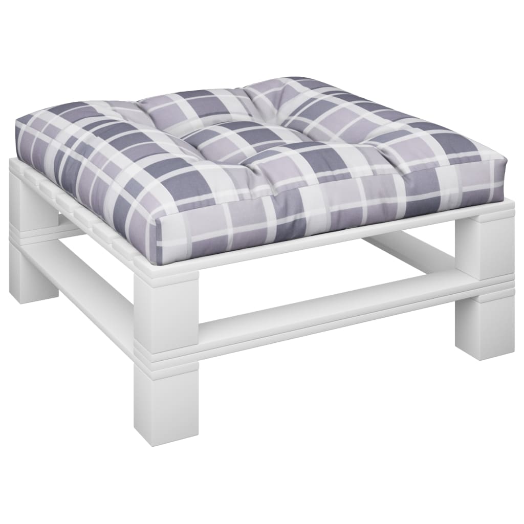 Cuscino per Pallet Motivo a Quadri Grigi 80x80x12 cm in Tessuto | homemem39