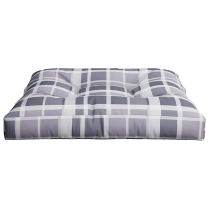 Cuscino per Pallet Motivo a Quadri Grigi 80x80x12 cm in Tessuto | homemem39