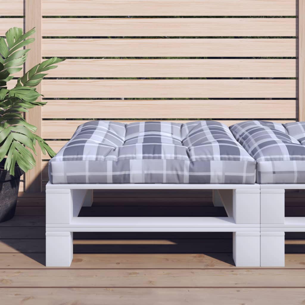 Cuscino per Pallet Motivo a Quadri Grigi 80x80x12 cm in Tessuto | homemem39