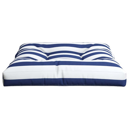 Cuscino per Pallet Strisce Bianche e Blu 80x80x12 cm in Tessuto | homemem39